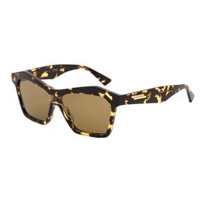 Bottega Veneta Sunglasses Geometric Full Rim, Havana Frame and Brown Lens